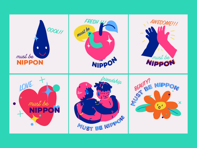 Nippon digital drawing sketches illustration love colourful beauty friendship happy health paint nippon
