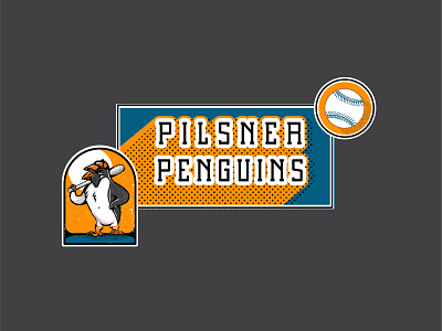 Pilsner Penguins branding illustration logo softball sport