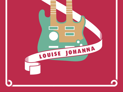 120706 Louise Johanna crib card guitar illustration rock silkscreen simple vector