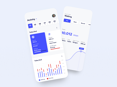 App for tracking your activity activities animation app clients concept design find product run seniordesigner ui walk work