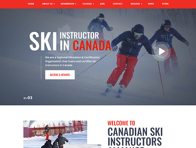Canadian Ski bootstrap4 design photoshop sports typography ui web