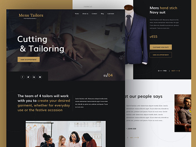 Mens Tailors bootstrap4 clothing design design photoshop tailor typography ui ux vector web