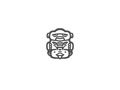 Gorilla Crocodile Duck Totem Logo Design