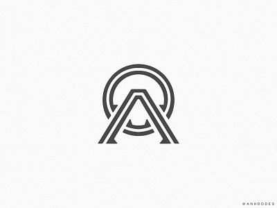 A O monogram logo mark design