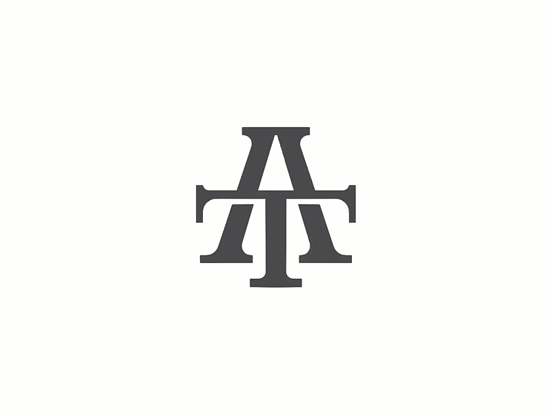 T A monogram logo mark design process