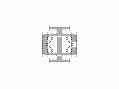 I C monogram logo mark design grid