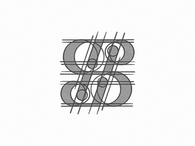 The grid of J S P B monogram logo mark design (sketching)