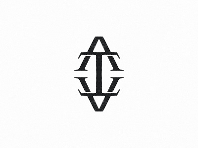 A I V monogram logomark design (sketching)