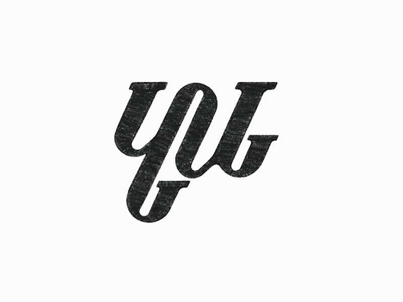 Y G U monogram logo mark design (process)