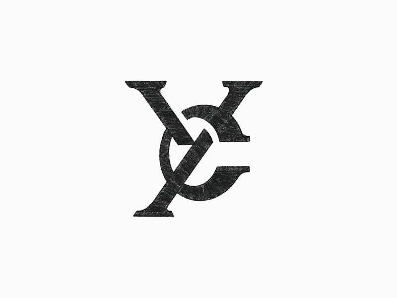 Y C monogram logomark sketching