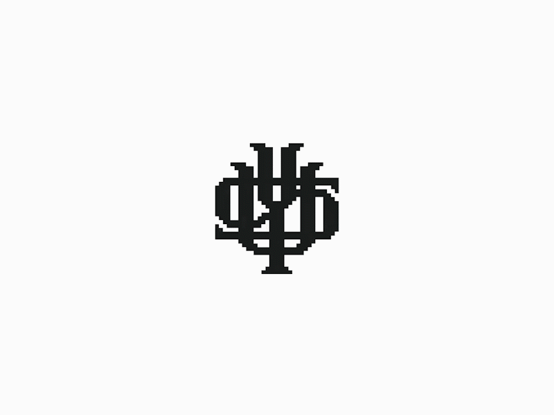 U Y S monogram logomark pixel version - Created by Anhdodes 3d animation branding design graphic design illustration logo logo design logo designer logodesign minimalist logo minimalist logo design monogram logo motion graphics pixel art pixel graphic typography ui