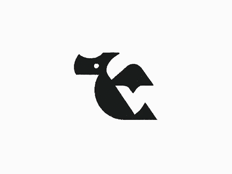 Minimal flying dragon logo - credit: @anhdodes