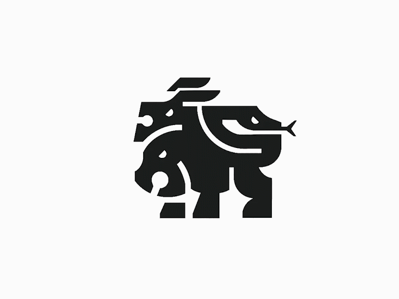 Mythological Chimera logo - credit: @anhdodes 3d animal logo animation branding chimera logo design goat logo graphic design illustration lion logo logo logo design logo designer logodesign minimalist logo minimalist logo design monster logo motion graphics snake logo ui