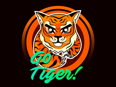 Go Tiger! animal cat illustration mascot team tiger vector