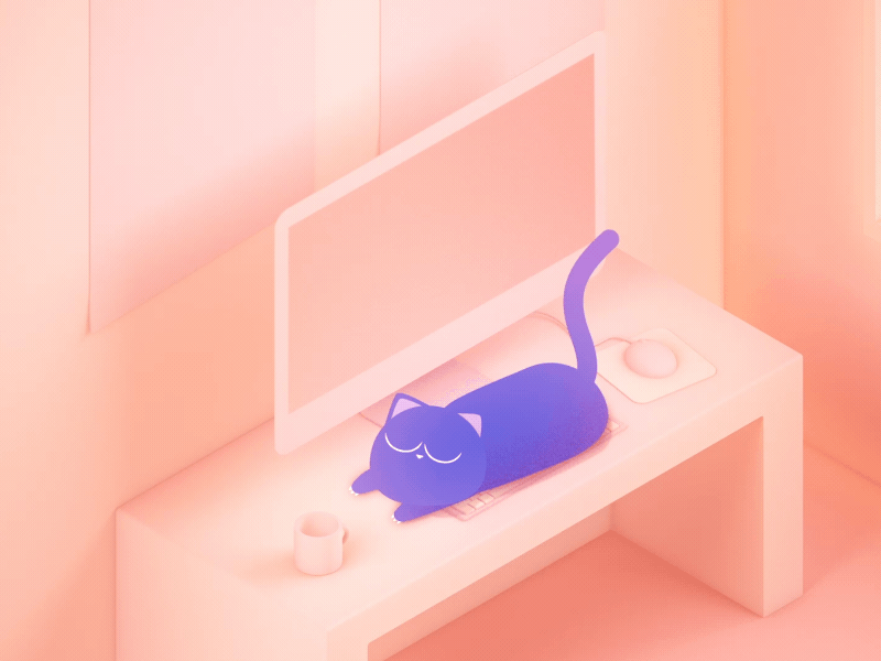 Distractions after effects animation cat characters illustration