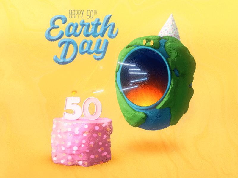 Happy Birthday, Earth Day! animation character clay earth day texture