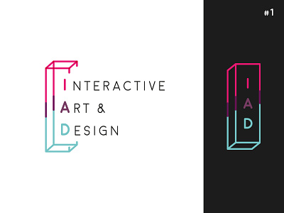 IAD School [ Concept #1 ] 3d abstract geometric logo minimalist perspective school smart
