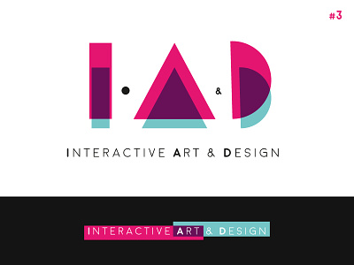 IAD School [ Concept #3 ] 3d abstract blend geometric logo school shift smart typography