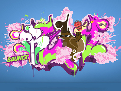 Predy Boom boom explosion graff graffiti illustration illustrator ilustracion lettering predy vector vectorial