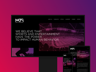 MKTG Sports + Entertainment Website Design broken grid layout design web design
