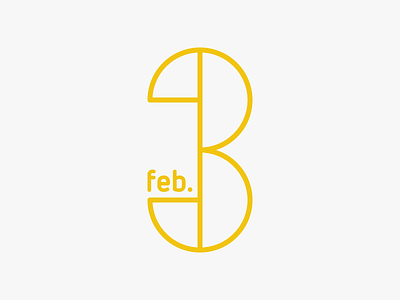 February 3 3 datetypography feb february number typography