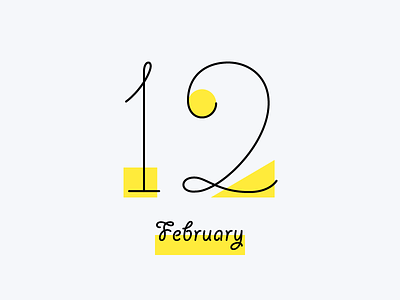 February 12 12 datetypography feb february number typography