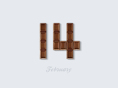February 14 14 datetypography feb february fourteen number typography