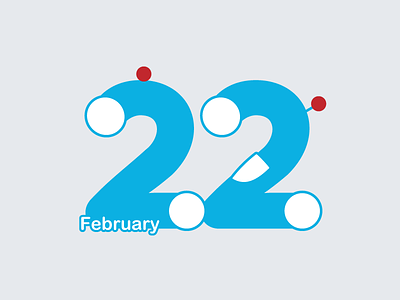February 22 22 datetypography doraemon feb february number twenty two typography