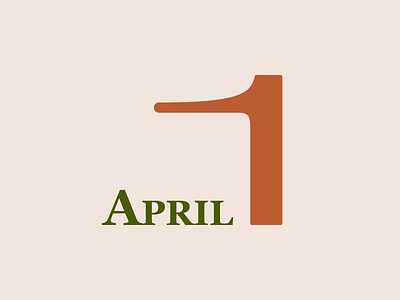 April 1 1 apr april datetypography number one typography