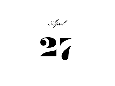 April 27 27 apr april datetypography number twentyseven typography