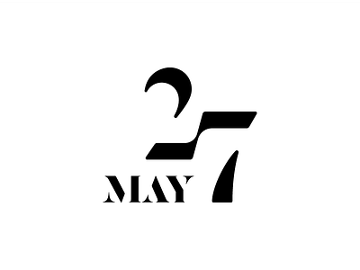 May 27 27 27th datetypography may minimal number stencil twentyseven twentyseventh typography