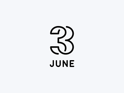 June 3 3 3rd date datetypography jun june minimal number third three typography