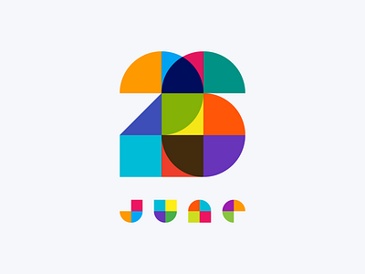 June 26 26 color colorful date datetypography june number typography