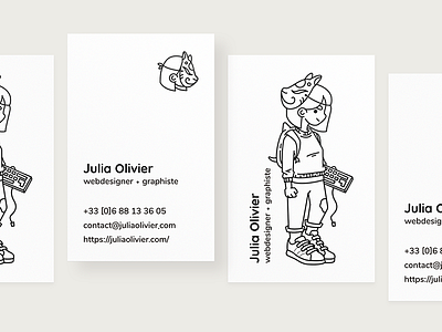 New business card! ✌️ black and white business card illustration line