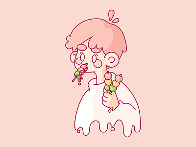 Dango Boy 🍡 dango illustration pastel pink vector