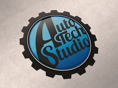 Auto Tech Studio logo branding hand drawn font illustration logo