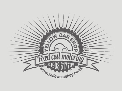 Yellow Car Shop vehicle graphic branding distressed illustration logo
