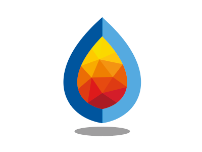 Water and flame icon icon illustration logo