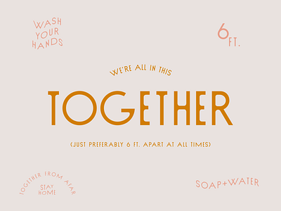 Together From Afar badge community coronavirus covid dribbbleweeklywarmup earthy graphic design health hope identity lockup logotype pink sud together type typeface typography wavy weekly warmup