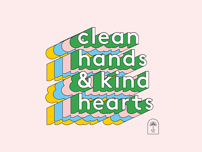 Clean Hands & Kind Hearts 3d type clean hands covid covid19 florida kind hearts mural mural design positive positivity shadow shadow type shapes stretched stretched type tampa type variable type vector wash your hands