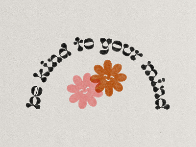 Be Kind To Your Mind 70s atomica be kind be kind to your mind flat illustration flowers graphic design groovy illustration illustrator mental health paper texture smiley texture truegrittexturesupply type typography vector vector art vector illustration