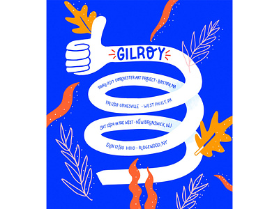 Gilroy tour poster bright concert concert poster design flat flat illustration gilroy graphic design hand lettering illustration ipad pro lettering music poster procreate tour tour poster type typography