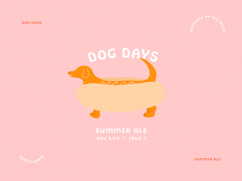 Dog Days Summer Ale - Animation animation beer beer label brewery bright design dog flat flat illustration graphic design illustration ipad pro motion graphics packagedesign procreate summer texture type typography