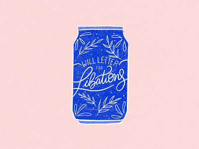 Will Letter for Librations beer beer label bright design flat flat illustration graphic design hand lettering illustration ipad pro lettering procreate texture type typography