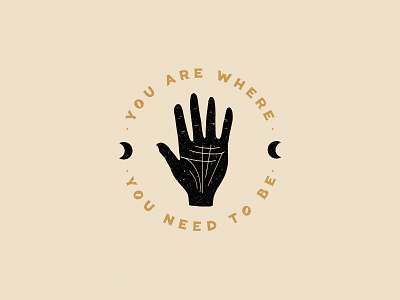 You Are Where You Need To Be created today design flat flat illustration graphic design hand hand lettering illustration ipad pro mantra moon palm positivity process procreate spiritual type typography you are where you need to be