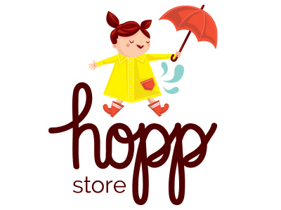 Hopp animal bird branding clothes cute handmade hopp kids lettering marca saltar store