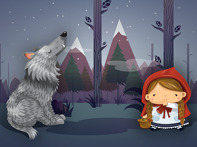 Little Red Riding Hood character child fairy hood illustration little red riding tale wolf