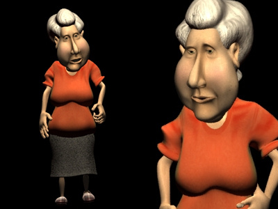 Old woman 3D 2 3d old studiomax texture woman