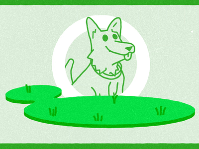 Delaturf 04 animation barking branding crop design dog ethan fowler filtration green illustration logo pee procreate reveal rig transition turf