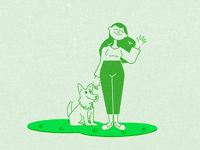 Delaturf 01 animation branding design dog ethan fowler grass green happy illustration intro lady logo motion graphics pee turf woman